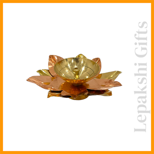 Copper Flower Diya