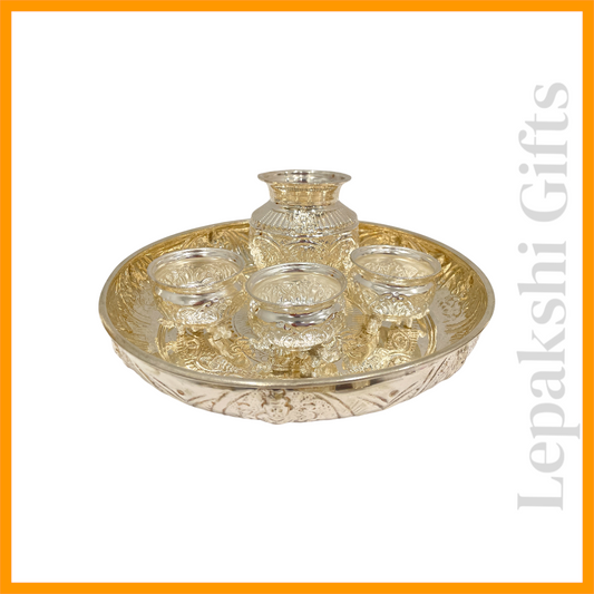 German Silver House Warming Pooja Set