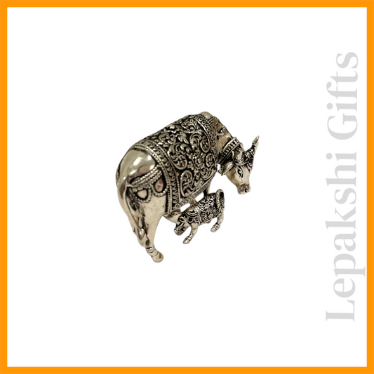 Antique German Silver Cow and Calf