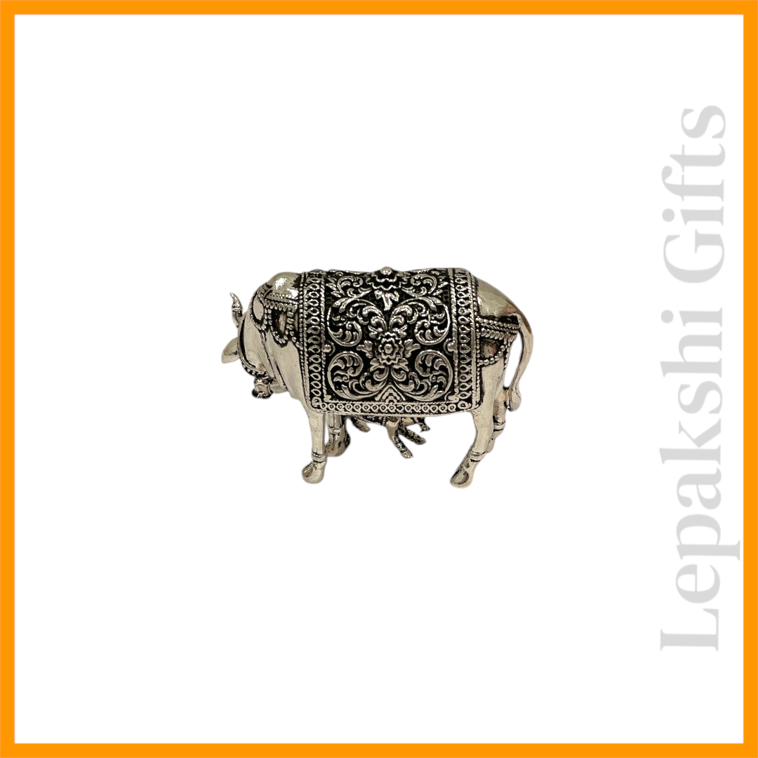 Antique German Silver Cow and Calf