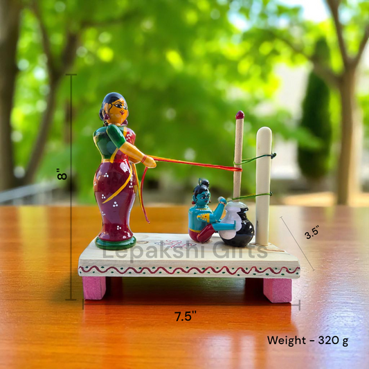 Etikoppaka Buttermilk Making Lady with Krishna Set