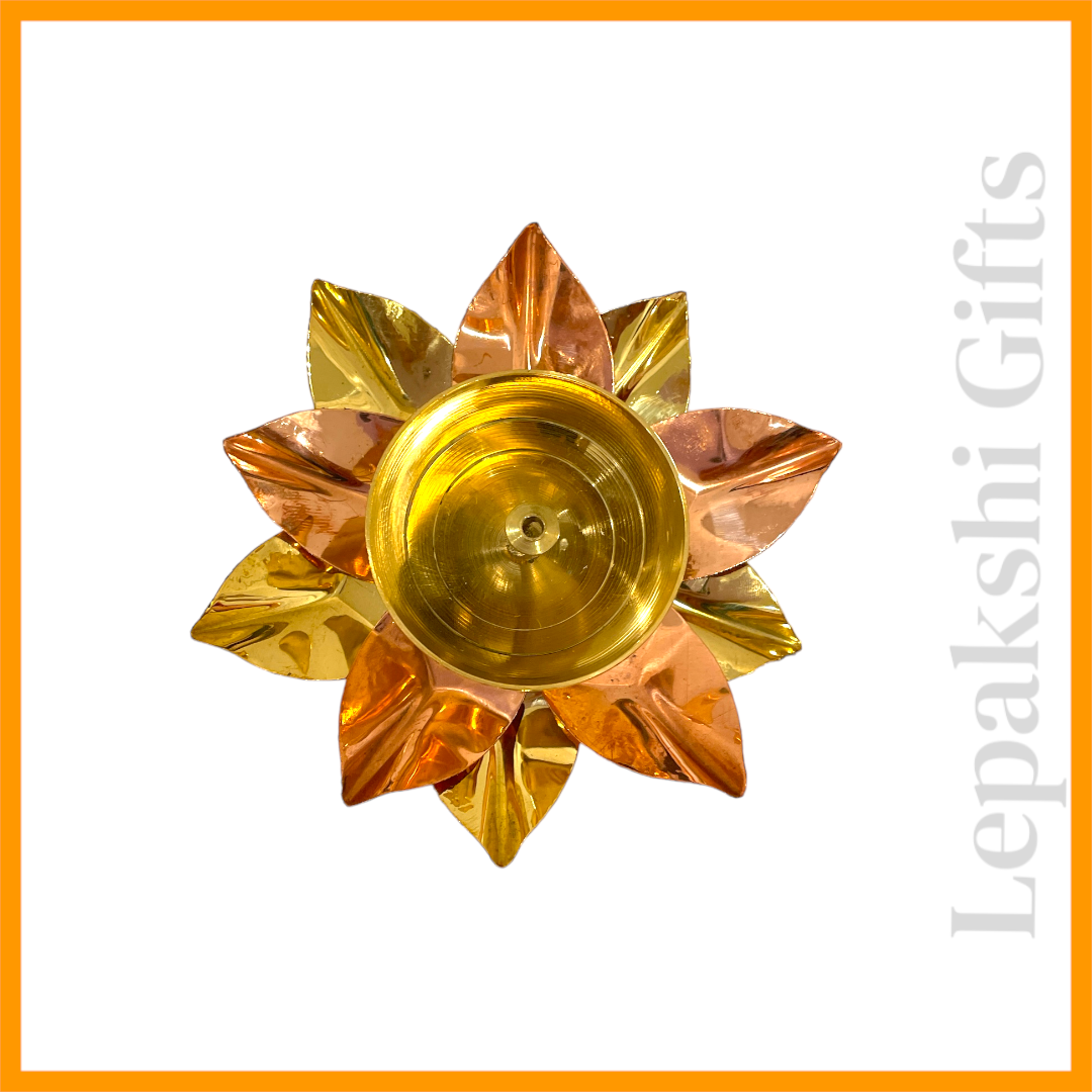 Copper Flower Diya