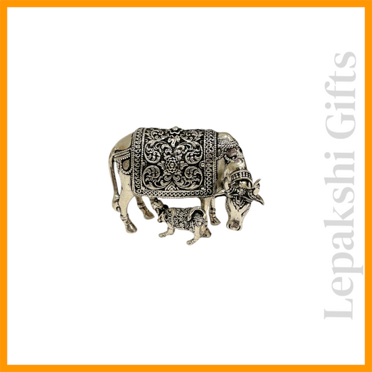 Antique German Silver Cow and Calf